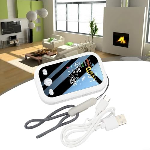 Portable Air Quality Monitor With 1.9-Inch Color Display | Real-Time HCHO, TVOC, Temperature & Humidity Detection | Compact Design For On-the-Go Use | Advanced Precision-Sensors(white)