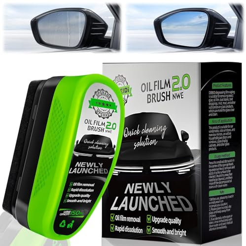 150ML Automotive Oil Film Cleaning Brush, New 2.0 Green Oil Film Wipe Car Glass Cleaning Board, Cleaner Glass Oil Film Remover for Car Window Glass Cleaner,for Easily Improve Clarity and Visibility