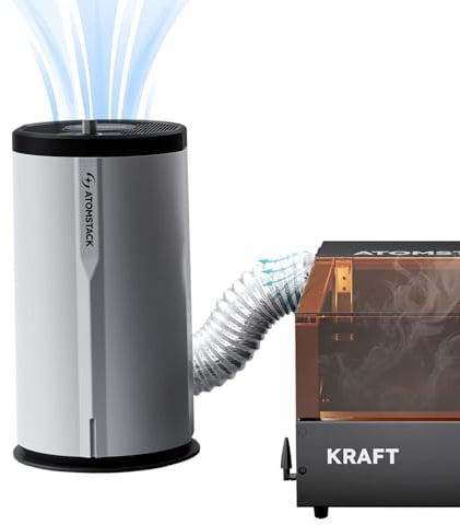ATOMSTACK D3 Purificador de aire para grabadores láser, eficiencia de filtración del 99,9%, sistema de filtración de 5 capas, filtro de aire para extracción de humo para cortadora láser