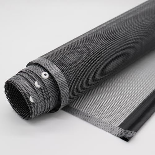 FaiX3.it – Rete di ricambio su misura per zanzariera a rullo, rete Sunox antibatterica, antivirus ed autopulente, colore antracite, bordi rinforzati e bottoni antivento, fino a 300×260 cm