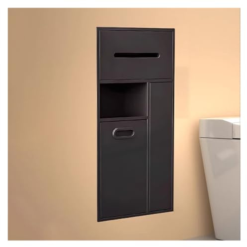 Badezimmer-Wandnische, Edelstahl, Badezimmernische, Wandmontage, Toilettenpapier-Aufbewahrungsregal, Mülleimerbürste, integrierte Nische für Schlafzimmer, Büro, Küche
