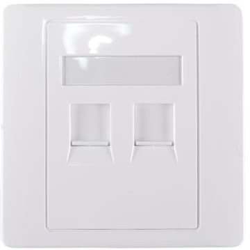Ausi CAT6 Gigabit Network Socket, Double Port RJ45 Wall Sockets with Keystone Jack Modular for Ethernet Cable Installation, 86x86mm (2 Port)