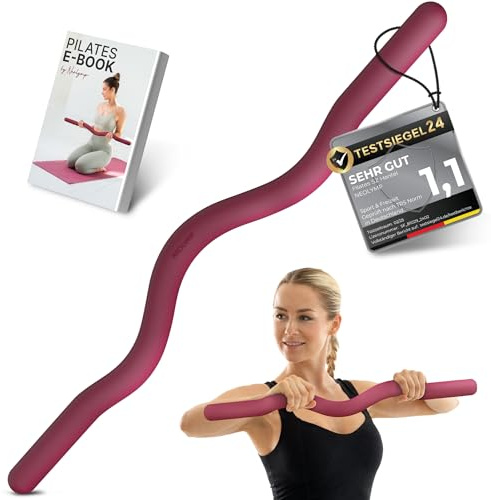 NEOLYMP Pilates SZ Stange – ergonomische Silikon Hantelstange für Pilates Gewichte – 6,8 kg Trainingsstange für kontrolliertes Krafttraining zuhause – Pilates Stange für Home Workout