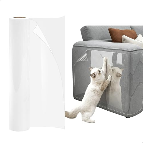 mimzemamz Skrattrapp Soffa 30 X 300 cm, Självhäftande Genomskinlig Kattskydd för Soffa, Skrattrapp för Katter med Flexibelt Snit för Möbel, Soffor, Dörrar och Väggar