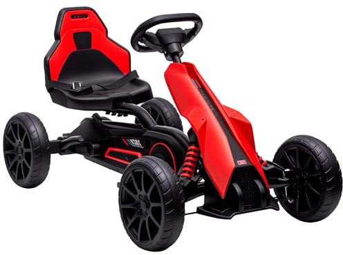 HOMCOM Go Kart a Pedali per Bambini 3-8 Anni 100x58x58.5 cm Rosso