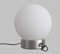 Trango Stufenlos dimmbar LED Tischlampe 2017-05T in Nickel matt mit satiniertes Kugelglas Lampenschirm *Giulia* Nachttisch & Fensterbank Lampe incl. 5 Watt LED Modul 3000K warmweiß Schreibtischlampe