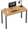 Need Computertisch Schreibtisch 100x60 cm PC Tisch Bürotisch Arbeitstisch Esstisch für Home Office, Teak & Schwarz AC3BB-100