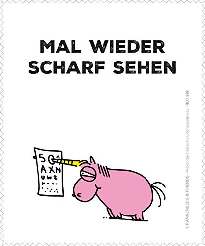 Rannenberg & Friends Einhorn-Brillenputztuch Mal Wieder scharf sehen RBT282 - Microfasertuch - 23,5cm x 14,3cm