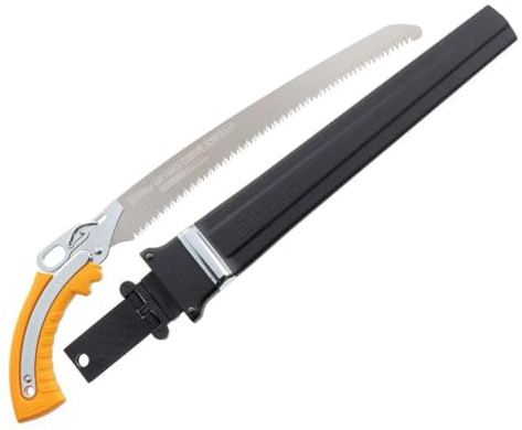 SILKY- Premium Japansäge 330 mm: gebogenes, nickelbeschichtetes Blatt aus Authentic Japanese Steel mit progressiver Verzahnung (8,5–6 Z/30 mm) – ideal für frisches Holz | Kerbe 1,4 mm, 465 g. & Köcher