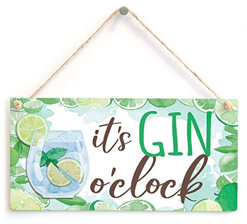 It's Gin O'Clock - Gin and Tonic Wooden Sign