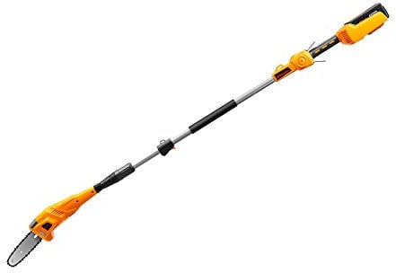 RIWALL Elektro Teleskop Entaster PRO RAPS 2040 inkl. Schultergurt - Die Oregon-Kette garantiert einen präzisen und sauberen Schnitt - Hochwertiger Akku-Hochentaster 2 m