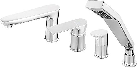 Robinetterie de baignoire carrée 4 trous pour le bord de la baignoire Design Quadro