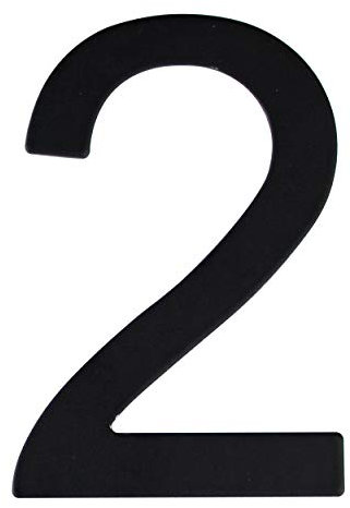 Numero via in acciaio inossidabile nero opaco, con retro adesivo, altezza 7,5 cm, numero civico, numero porta design (2)