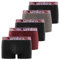 Caleçon Homme 100% Coton, Boxer Homme, Maille Aérée, Ajustement Parfait (Lot de 5), Noir, Rouge, Gris, Taille 2XL