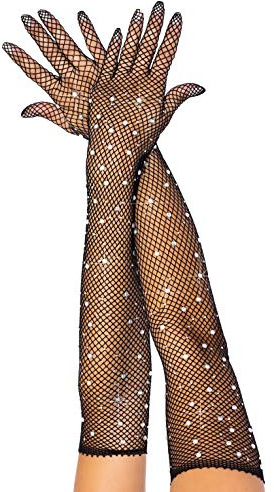LEG AVENUE Damen Rhinestone Opera Length Handschuh für besondere Anlässe, Black, O/S