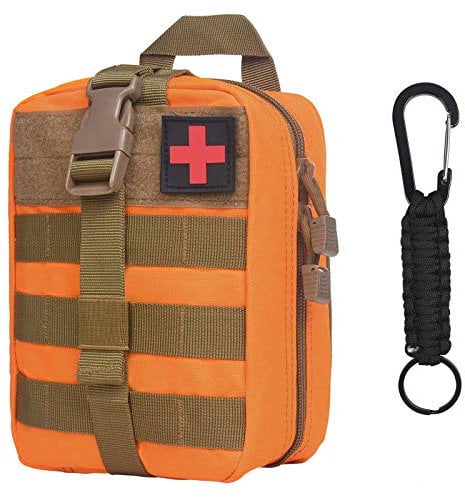 flintronic Erste Hilfe Taktische Hüfttaschen, Militär Kompakt Gürteltasche Multifunktional Bauchtasche Tasche Beutel für Camping Wandern Radfahren Klettern und Reisen Mit Karabiner