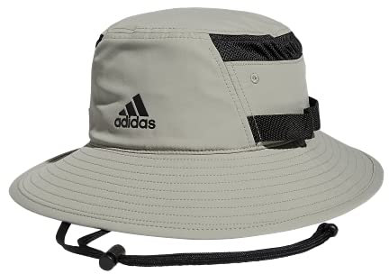 adidas Men's Victory 3 Bucket Hat, Feather Grey/Black, Large-X-Large