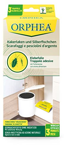 Orphea Trampa para lepismas y cucarachas, efecto prolongado, sin insecticidas, trampa adhesiva para pececillos de plata