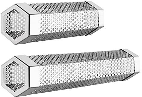 Räucherbox Gasgrill Edelstahl Kaltrauchgenerator, Smoke Tube Pellet Smoker Grill Raucherzeuger Räucherbox, für Elektrischem, Gas, Oder Holzkohlegrill (6 Zoll + 12 Zoll, Hexagon)