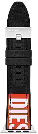 Diesel Bracciale compatibile con Apple Watch, 42/44/45/49 mm - 24 mm Nylon nero, DSS0005