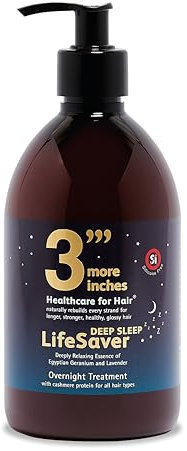 3' More Inches LifeSaver Deep Sleep Overnight Treatment 500 ml – Pre-Shampoo – stark glänzendes Haar – mit Kaschmir-Aminosäuren und Kokosnuss-Extrakt – sulfat- und silikonfrei