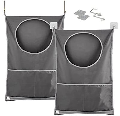 Washing Bags for Laundry Hamper Hamper with Free Hanging Hooks Large Capacity Door Hanging Laundry Bag for Dirty Dark Gray…