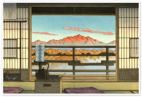 Morgens im Hot-spring Resort in Arayu Poster von Kawase Hasui 90 x 60 cm Wandbilder Wanddeko