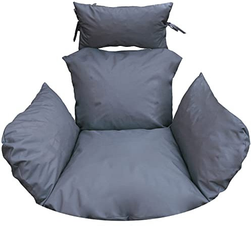 Bielik Hängesessel Kissen für Hängeschaukel, Hängekorb, Gartenschaukel – weiches Sitzkissen für Hängekorb, wetterfest, bequem, Outdoor Auflage, dunkelgrau