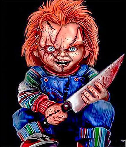 HL Lospeces Diamant-Malerei-Set für Erwachsene und Kinder, runde Strassfarbe mit Diamanten, Horrorgeschichte, Diamantkunst und Punkten (30,5 x 40,6 cm)