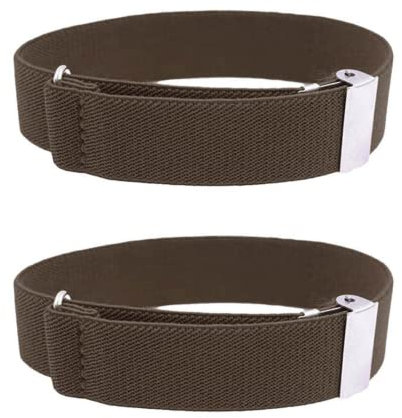 CHENGZI 1 Paar elastische verstellbare Armstulpen für Herren, Hemd, Strumpfband, Ärmelhalter, Breite 2,4 cm, coffee, Einheitsgröße