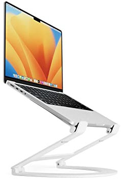 Twelve South Curve Flex | Ergonomischer höhen- und winkelverstellbarer Aluminium-Laptop-/MacBook-Ständer, passend für 10-17, tragbar - inklusive Transporttasche, mattweiss, TS-2202
