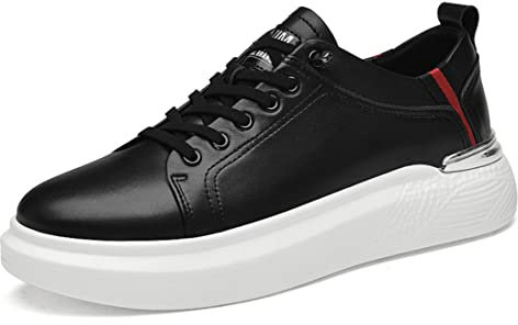 VIBLiSS Herren Unsichtbare Höhe Erhöhung Aufzug Schuhe, Leichte Atmungsaktive Sportliche Walking Sneakers - 2,36 Zoll Größer,Schwarz,43 EU