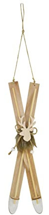 CHICCIE Hänger aus Holz Skier naturbelassen 10x39x3cm - Weihnachtsdekoration