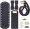 Yayatty DIY PU Ledertasche Strickset, Taschenboden zum Häkeln Einlegeboden mit Löchern Karabinerhaken Verschlüsse für Handtasche, Schwarz