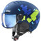 uvex Rocket jr Visor - robuster Skihelm für Kinder - Filterkategorie 2 - optimierte Belüftung - Blue Puzzle matt - 54-58 cm