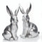 ETC putziger frühlingshafter Osterhase als Ostermoppel in klassischem Silber in verschiedenen Größen (2 x klein)