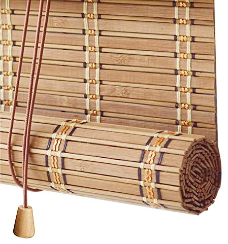 Duchunsheng Persianas Enrollables De Bambú, Rollo Bambú Ventanas Exterior, Personalizable, Estores Impermeables, Cortina De Madera Persiana Enrollable, Transpirable Hermoso para Interior/Exterior