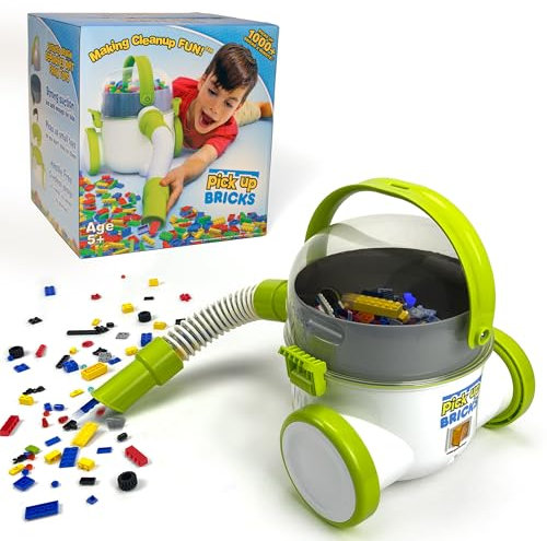 Pick Up Bricks Aspiradora de limpieza de juguetes para niños, funciona con ladrillos Lego, LOL Doll Acc. y más, niños y niñas de 4 a 9 años