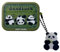 eglixu Niedliches Cartoon-Kawaii-Panda-Muster, Kopfhörerhülle für AirPods Pro 2. Generation, harte PC-Abdeckung, Anti-Fall für Airpods Pro 2, Hülle mit Kette