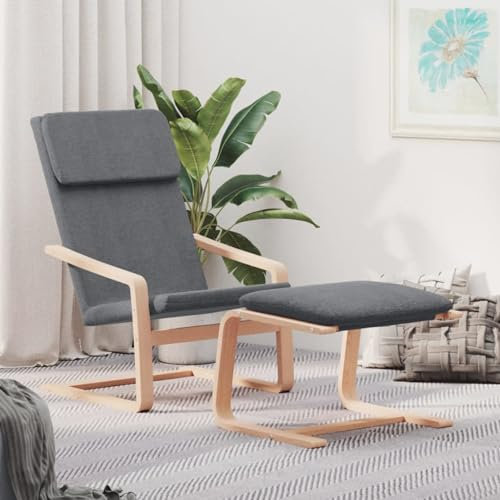 ShGaxin Relaxsessel mit Hocker Dunkelgrau Stoff, Fernsehsessel, Kinosessel, Lesesessel, Tv Sessel, Ohrensessel, Armsessel, Seselstuhl Wohnzimmer - 3154897