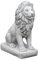 gartendekoparadies.de Kleiner Löwe gerade, Steinfigur, H. 34 cm, 10 kg, Grau, frostsicher aus Steinguss für Außenbereich (Gerade)