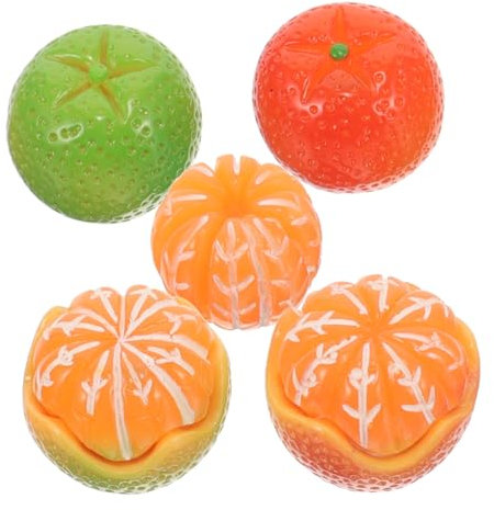 GLEAVI Déco 5 Pièces Décorations de Voiture Orange Sucre Accessoires de Voiture Accessoires de Tableau de Bord de Fruit décoratif décoration de Maison Gadgets de Voiture Miniature Statue