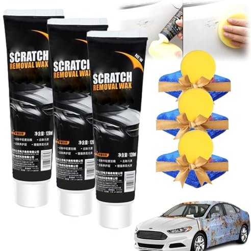 Car Scratch Repair Paste, Car Scratch Repair Paste Polishing Wax, Scratch Remover for Vehicles, Remover Kit with Wipe &Sponge for Car Various Surfaces (3PCS)