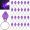 MODOAO Mini LED Keychain Flashlight, 24 Pack Portable Ultra Bright Battery Powered UV Torch with Key Ring, for PET Urine Passport ID Card Currency and Emergency Lighting, Purple Shell
