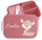 Kinder Bento Box Midi Lunchbox für Mepal Bentobox - Süßes Reh Rehlein Waldtier - 900 ml - Rosa - brotdose individualisierbar brotzeitbox mädchen schule rehkitz waldtiere snackbox name