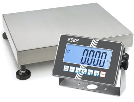 Kern IXC 100K-3 - IoT-Line Edelstahl-Plattformwaage, Ablesbarkeit [d]: 5 g, Wägebereich [Max]: 150 kg, Wägeplatte: BxTxH 500x400x124 mm (Edelstahl)