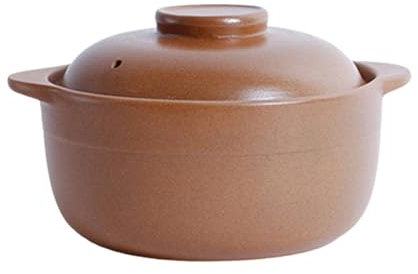 Baoblaze Claypot Rice Pot Clay Cooking Pot Handmade Cantonese Claypot Rice Unglazed Clay Pots for Cooking Cookware Earthen Cooking Pot, 1.6L