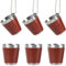 Cosswe 6er Set Shot Becher Metall Schnapsgläser 30ml Schnapsglas mit Kette für Party Bar Festival Karneval Junggesellinnenenabschied (rötlich-braun)