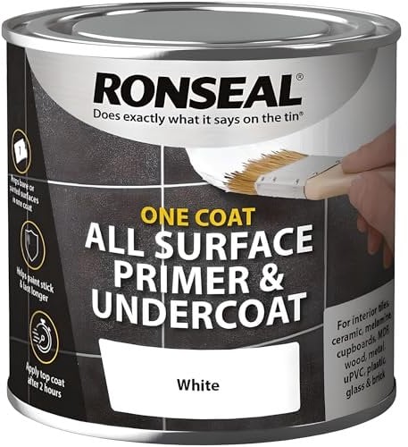 AMK® Ronseal One Coat All Surface Primer & Undercoat White 750ml Helps Paint Stick and Last Longer Creates Smooth Finish Ready for Top Coat in 2 Hours