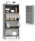 KOMFOTTEU Estantería de Cocina de 5 Niveles, Armario con 4 Ruedas y Puertas Transparentes, Mueble de Almacenamiento de Metal con Dispositivo Antivuelco para Comedor, 60 x 32 x 154 cm (Gris)